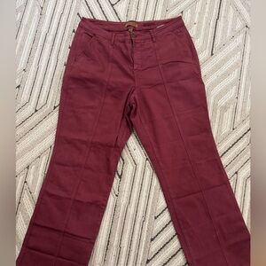 HIGH RISE FRONT SEAM STRAIGHT JEANS IN BURGUNDY BY JUDY BLUE JB88800 18W